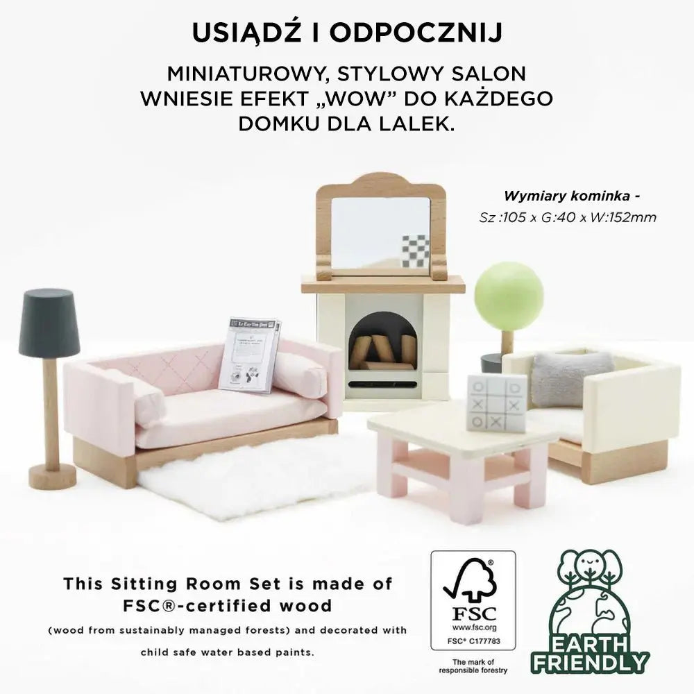 Drewniane mebelki do domku dla lalek salon Daisylane, zestaw Le Toy Van - Zabawki z Lasu 