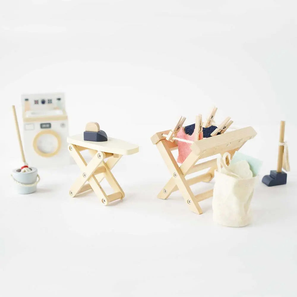 Drewniane mebelki do domku dla lalek zestaw pralnia, zabawka Le Toy Van - Zabawki z Lasu 