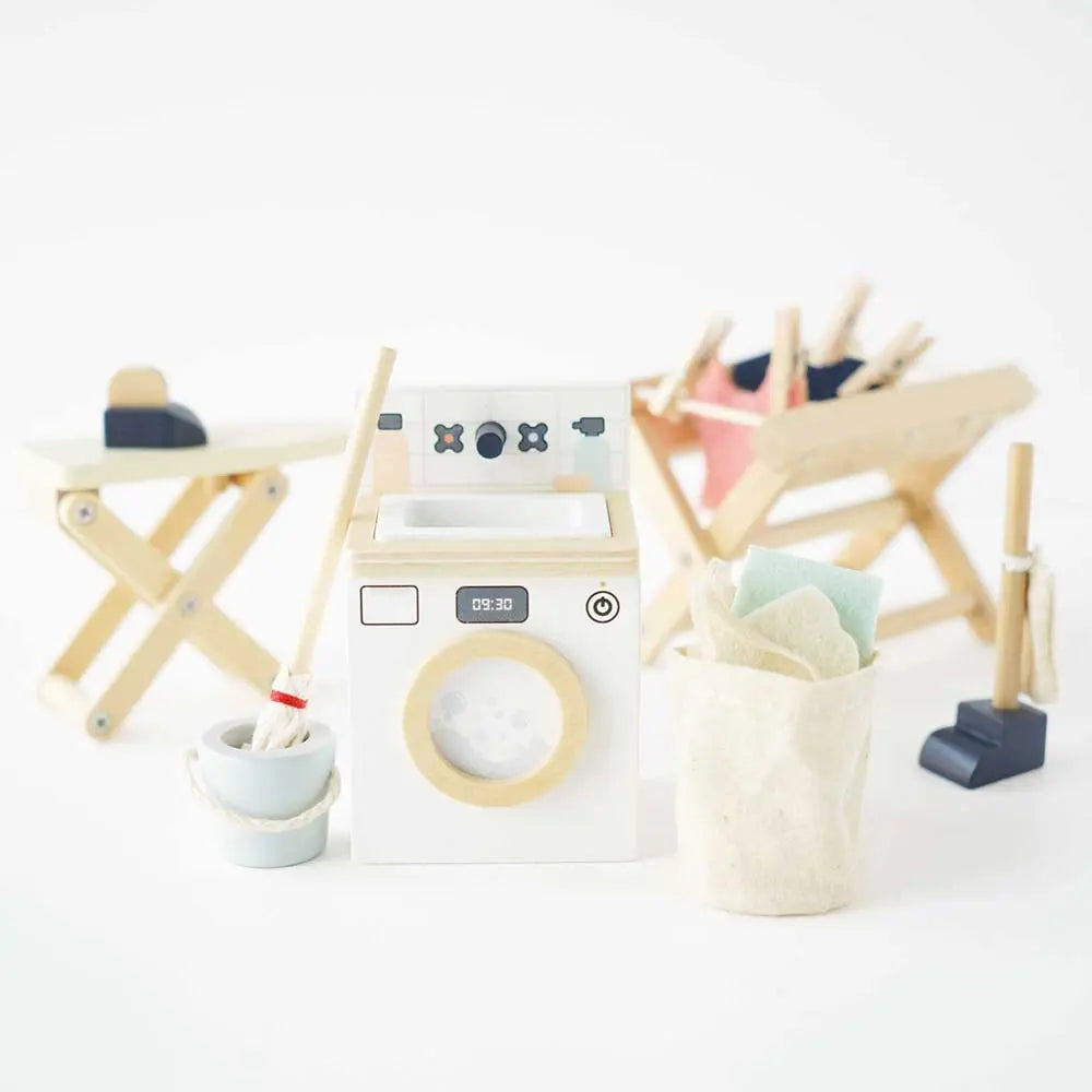 Drewniane mebelki do domku dla lalek zestaw pralnia, zabawka Le Toy Van - Zabawki z Lasu 