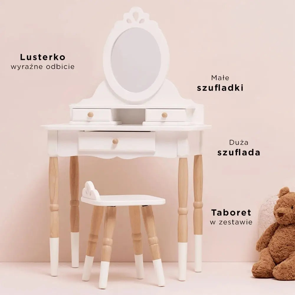 Drewniane meble dla dzieci toaletka lustro taboret zestaw mebli Le Toy Van - Zabawki z Lasu 
