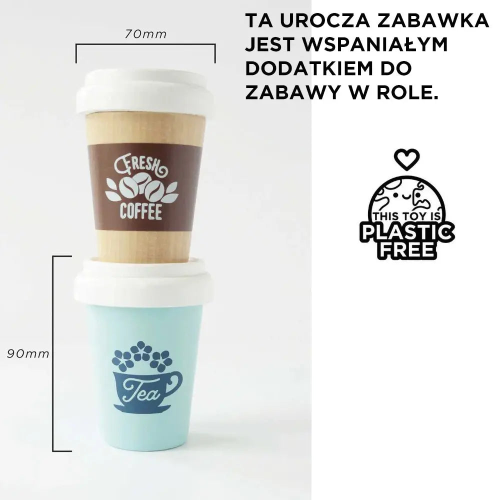 Drewniane napoje kawa i herbata zestaw, zabawka kawiarnia dzieci Le Toy Van - Zabawki z Lasu 