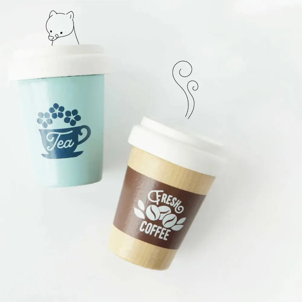 Drewniane napoje kawa i herbata zestaw, zabawka kawiarnia dzieci Le Toy Van - Zabawki z Lasu 