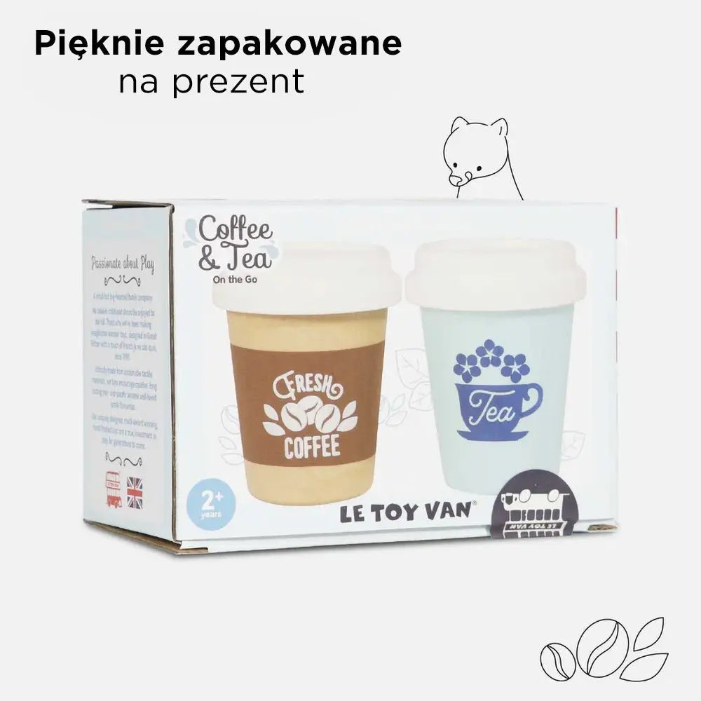 Drewniane napoje kawa i herbata zestaw, zabawka kawiarnia dzieci Le Toy Van - Zabawki z Lasu 