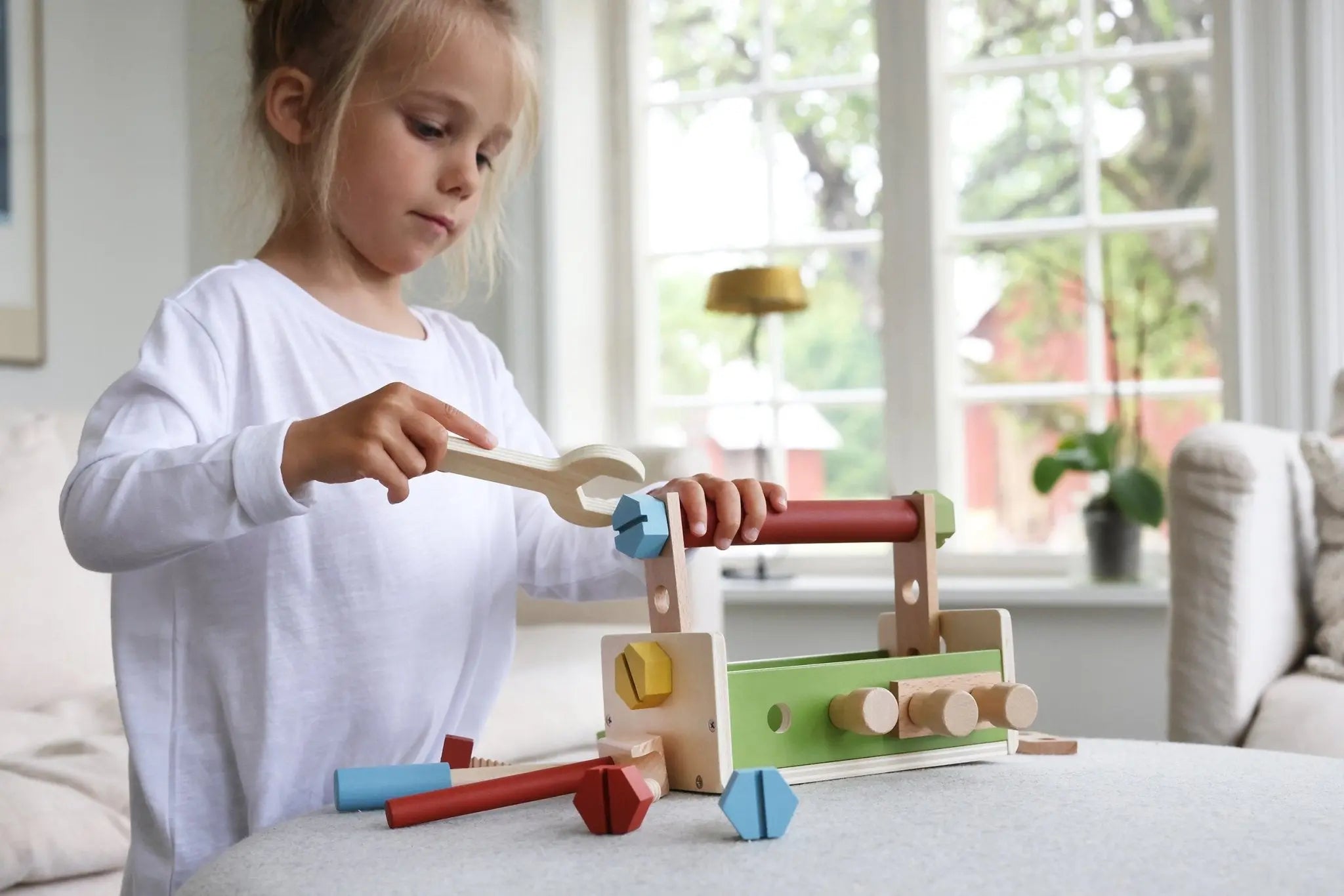 Drewniane narzędzia, zabawka dla dzieci, zestaw małego majsterkowicza Micki - Zabawki z Lasu 