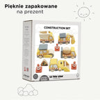 Drewniane pojazdy budowlane zestaw, zabawka samochody dla dzieci Le Toy Van - Zabawki z Lasu 
