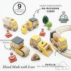 Drewniane pojazdy budowlane zestaw, zabawka samochody dla dzieci Le Toy Van - Zabawki z Lasu 