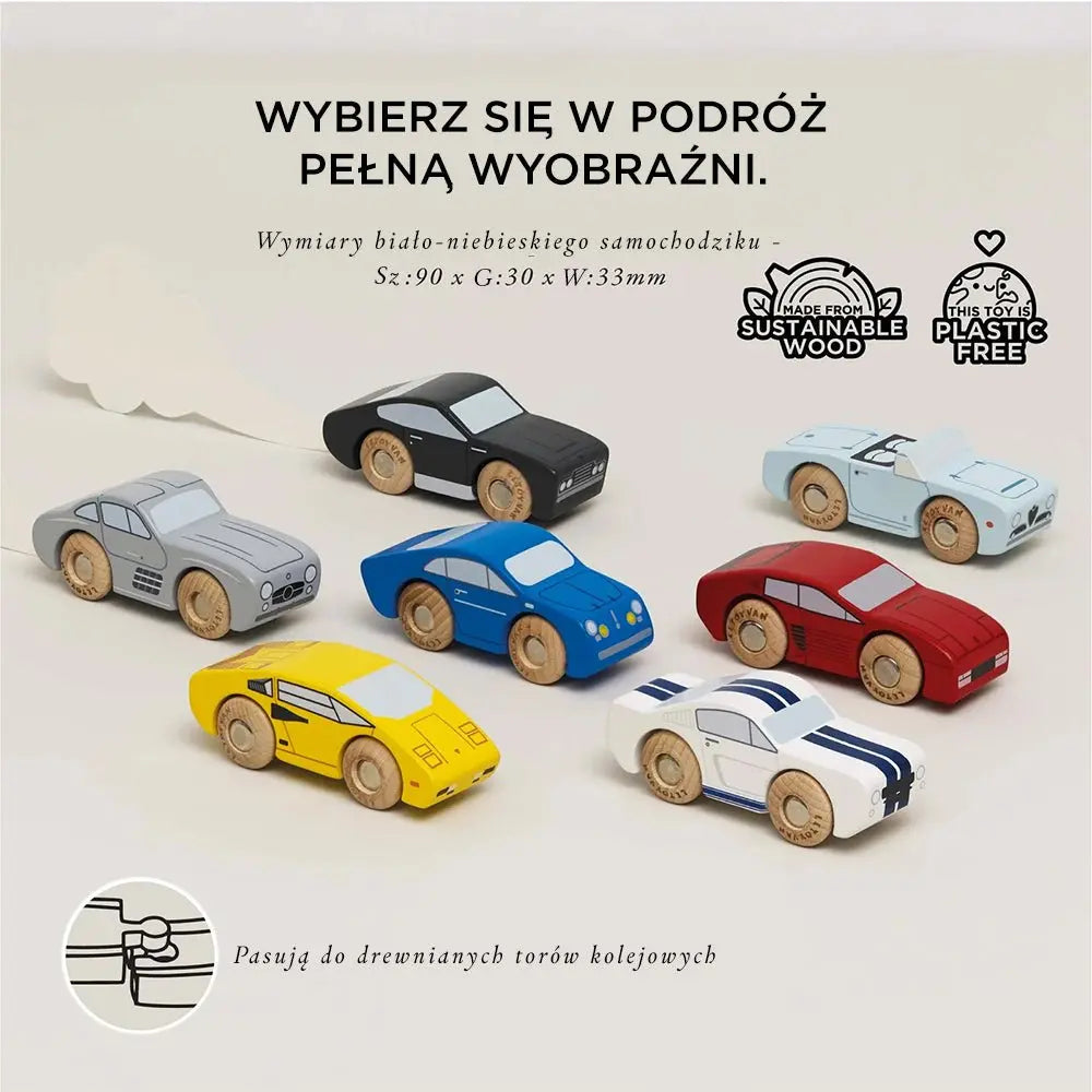 Drewniane samochody sportowe zestaw, zabawka dla dzieci, auta Le Toy Van - Zabawki z Lasu 