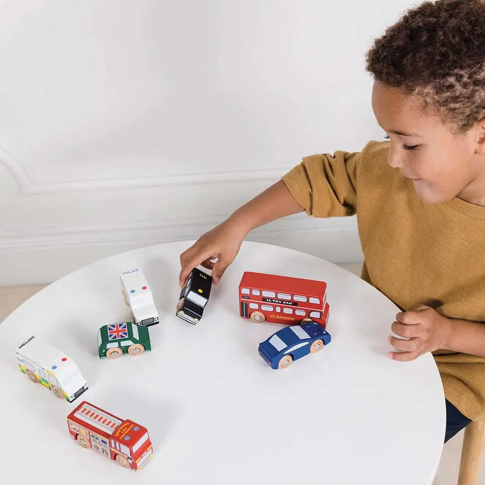 Drewniane samochody zestaw Londyn, zabawka, pojazdy dla dzieci, Le Toy Van - Zabawki z Lasu 