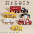 Drewniane samochody zestaw Nowy Jork, zabawka pojazdy dla dzieci Le Toy Van - Zabawki z Lasu 