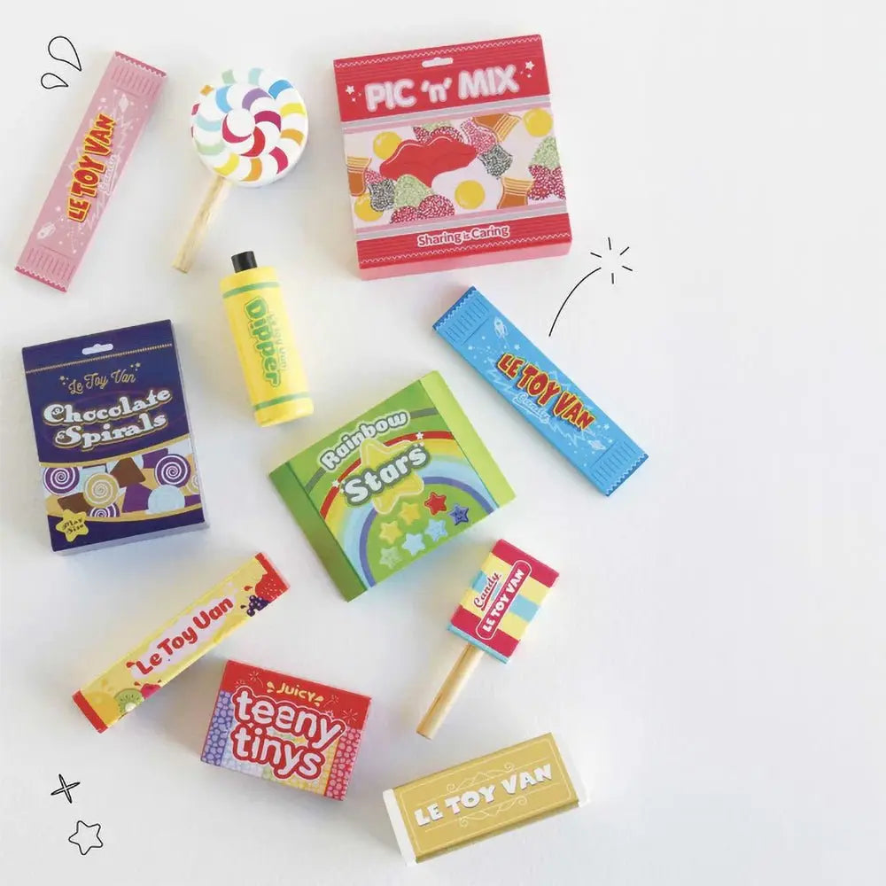 Drewniane słodycze zestaw, zabawka dla dzieci, zabawa w sklep, Le Toy Van - Zabawki z Lasu 