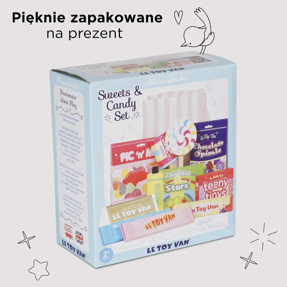 Drewniane słodycze zestaw, zabawka dla dzieci, zabawa w sklep, Le Toy Van - Zabawki z Lasu 