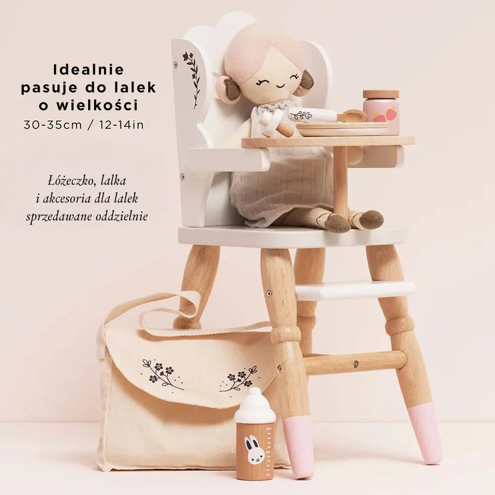 Drewniane wysokie krzesełko do karmienia lalek, zabawka, dzieci, Le Toy Van - Zabawki z Lasu 