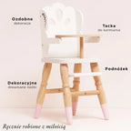 Drewniane wysokie krzesełko do karmienia lalek, zabawka, dzieci, Le Toy Van - Zabawki z Lasu 