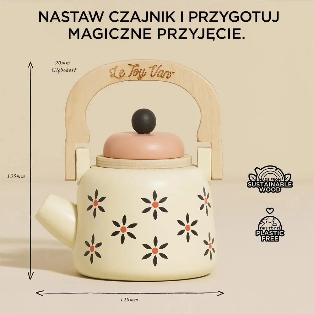 Drewniany czajniczek akcesoria kuchenne zabawka dzieci gotowanie Le Toy Van - Zabawki z Lasu 