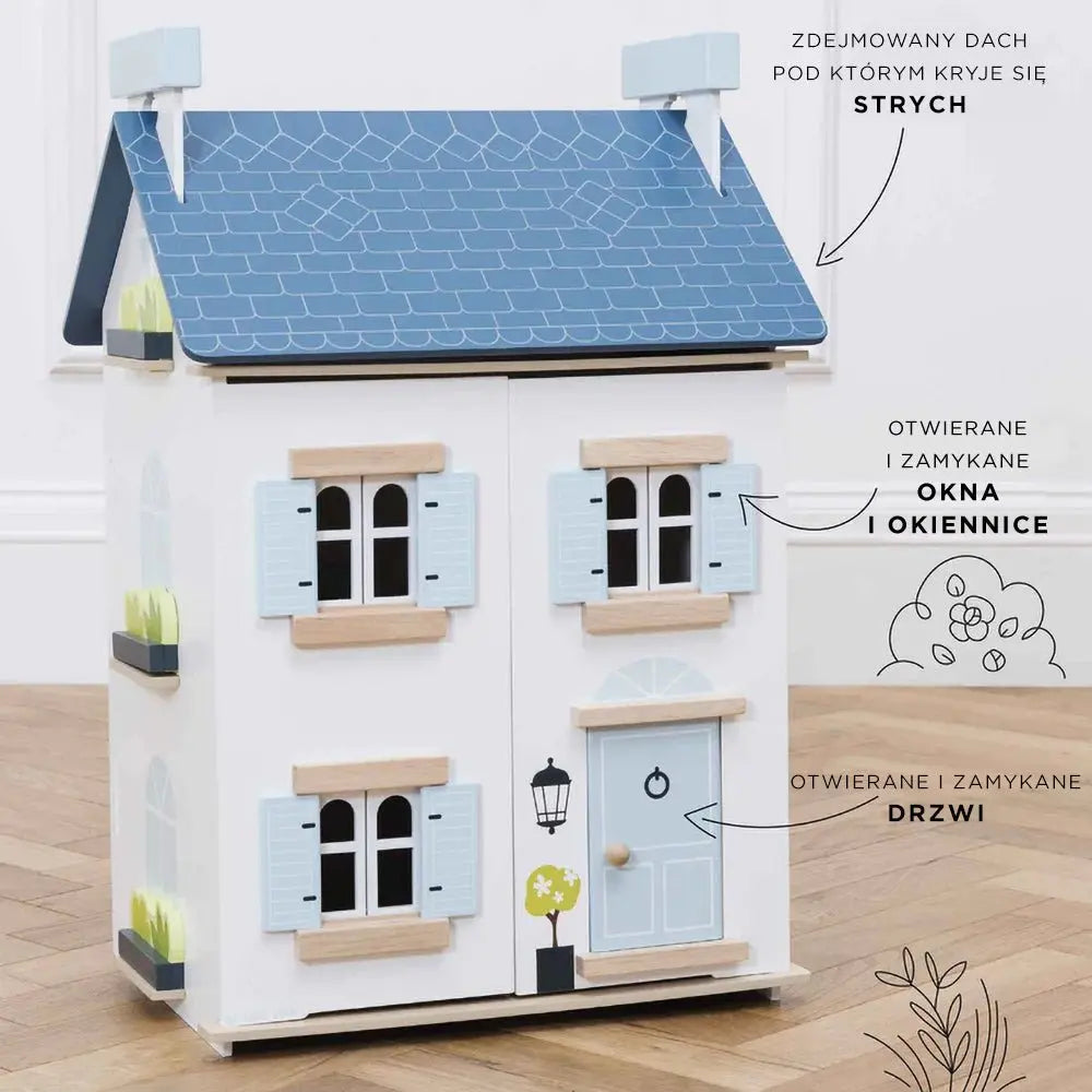 Drewniany domek dla lalek Sky, zabawka dla dzieci zabawa lalkami Le Toy Van - Zabawki z Lasu 