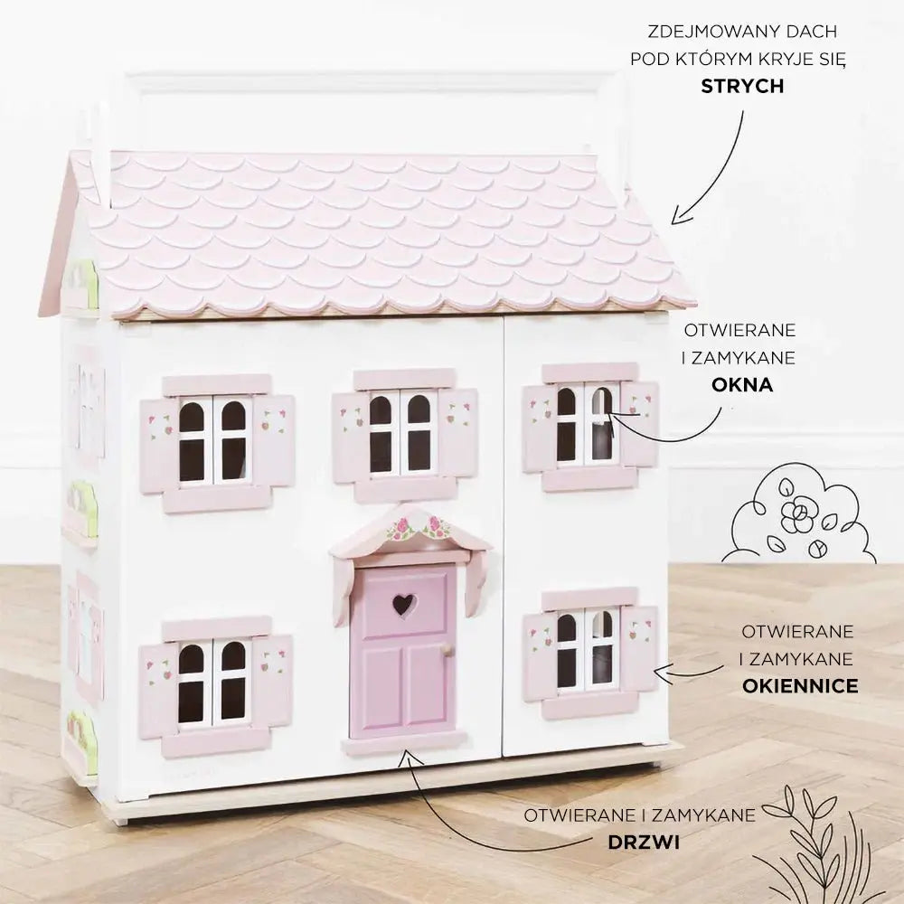 Drewniany domek dla lalek Sophie, zabawka dla dzieci, domki, Le Toy Van - Zabawki z Lasu 