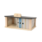 Drewniany garaż zabawka dla dzieci, zabawa samochodami, warsztat auta Micki - Zabawki z Lasu 