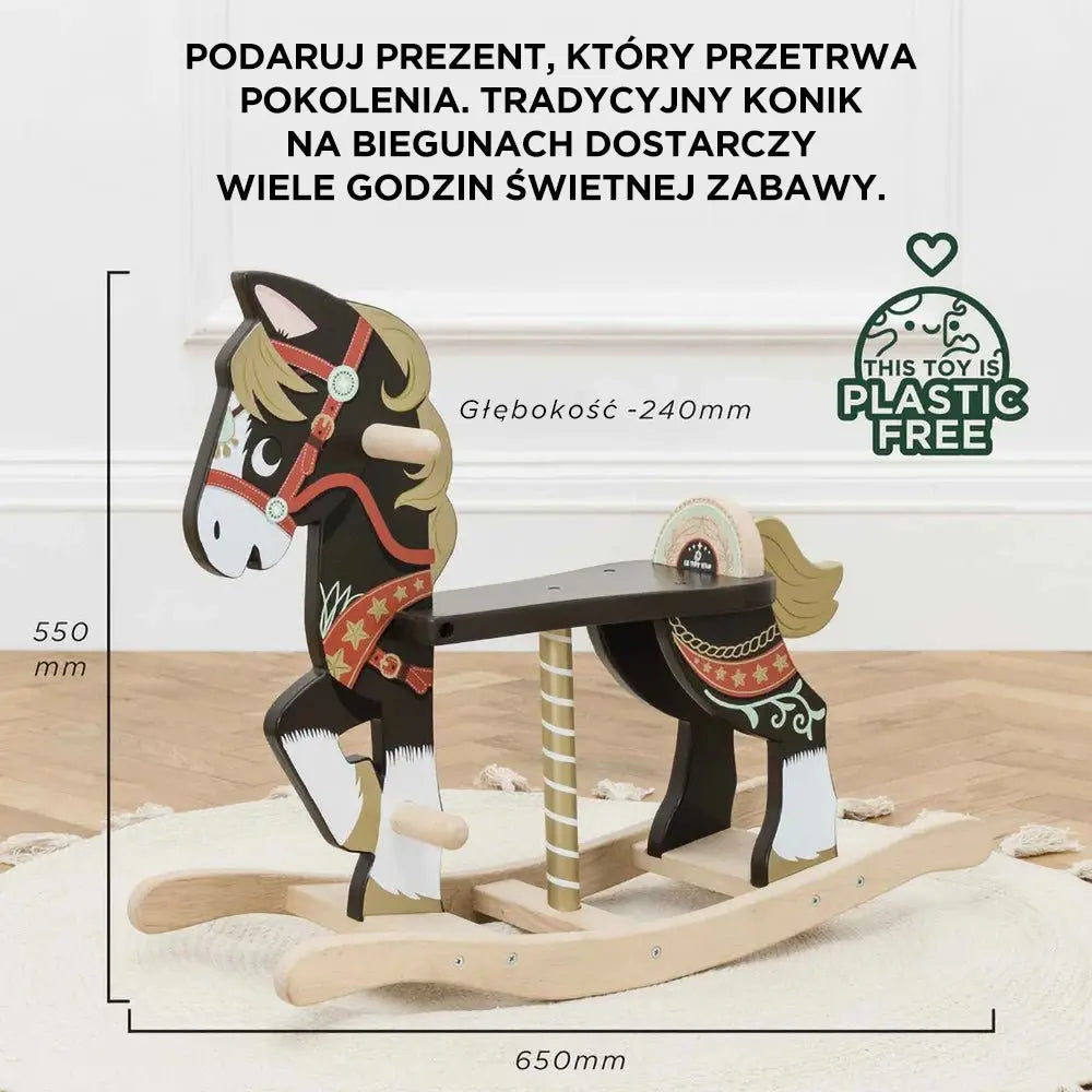 Drewniany konik na biegunach, zabawka dla dzieci, koń bujany, Le Toy Van - Zabawki z Lasu 