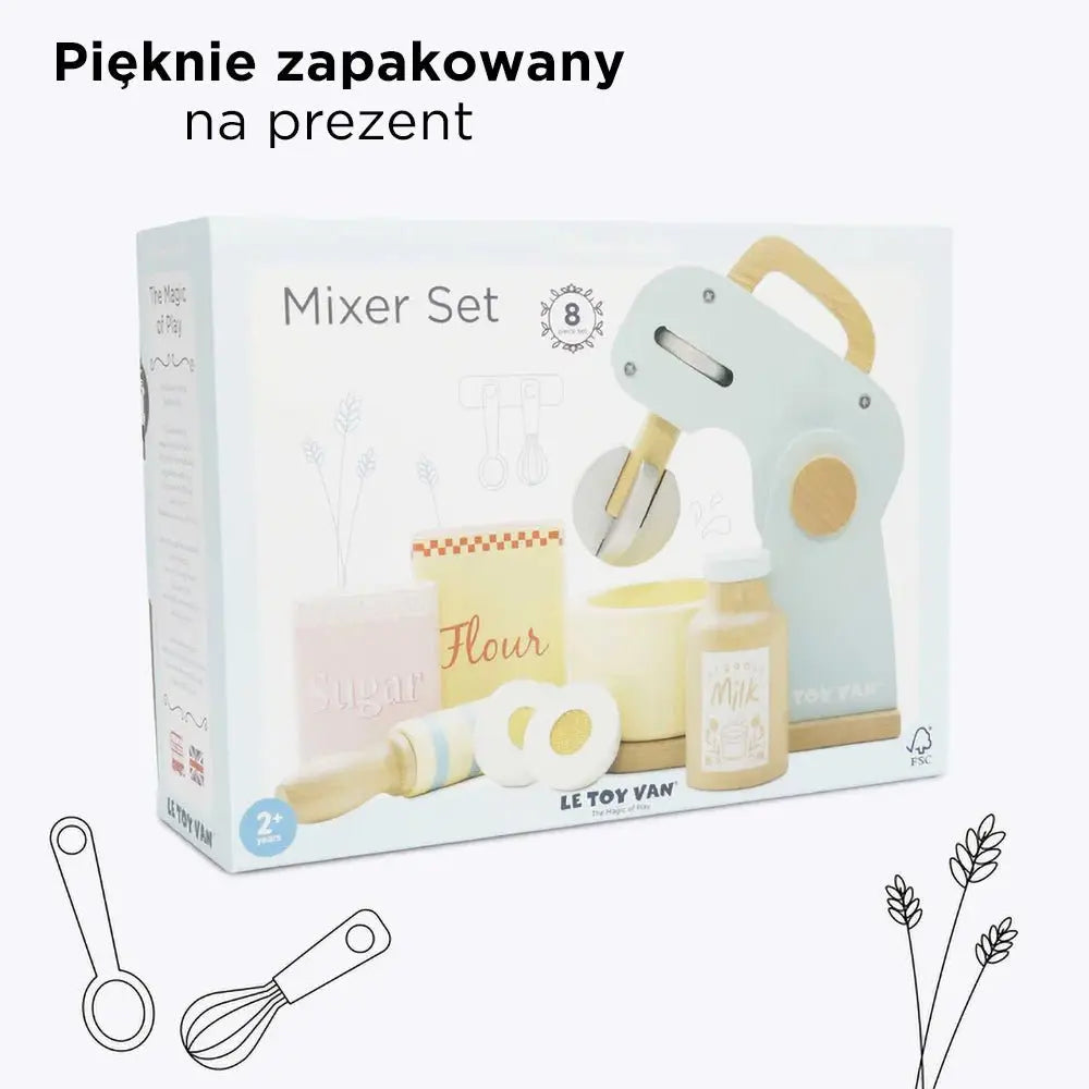 Drewniany mikser z akcesoriami, zabawka dla dzieci, gotowanie, Le Toy Van - Zabawki z Lasu 