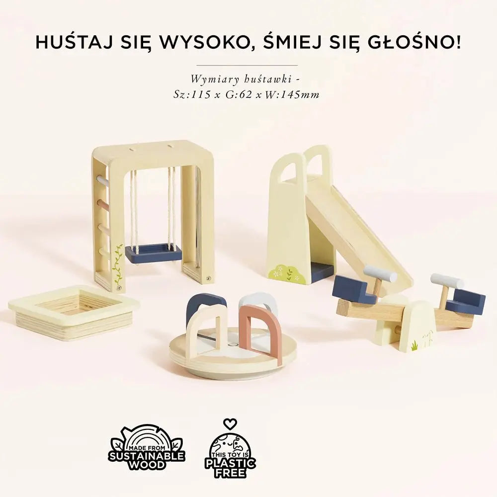 Drewniany plac zabaw, domki dla lalek, zabawa lalkami, dzieci Le Toy Van - Zabawki z Lasu 