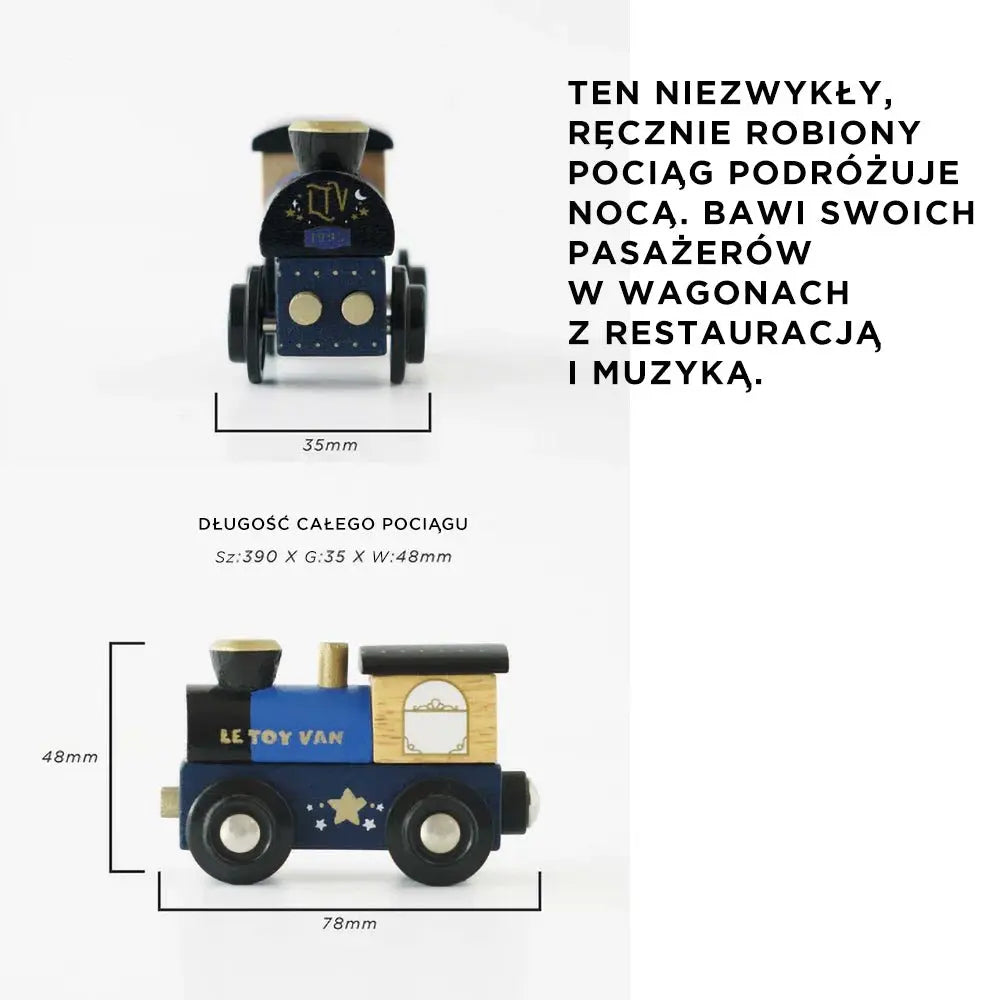 Drewniany pociąg Twilight zestaw z wagonami, zabawka dla dzieci, Le Toy Van - Zabawki z Lasu 