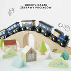 Drewniany pociąg Twilight zestaw z wagonami, zabawka dla dzieci, Le Toy Van - Zabawki z Lasu 
