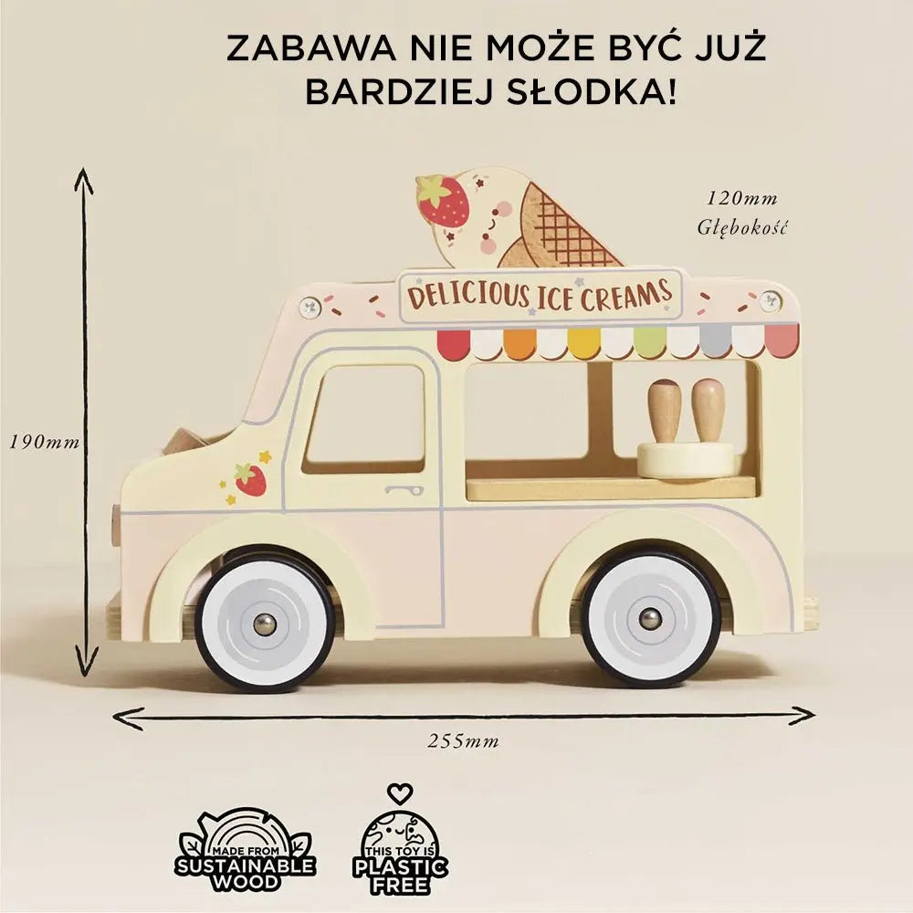 Drewniany samochód retro lodziarnia Dolly, zabawka dla dzieci, Le Toy Van - Zabawki z Lasu 