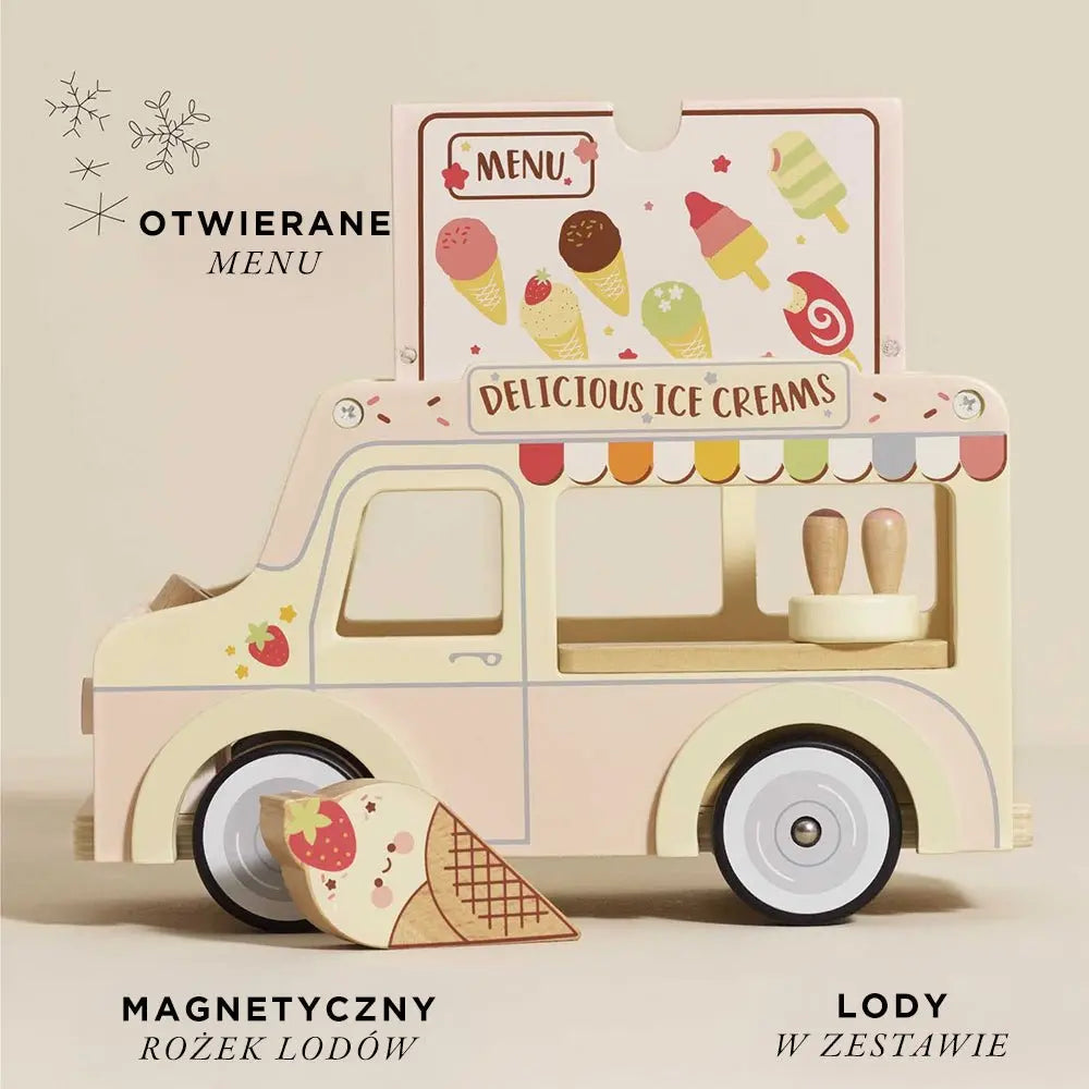 Drewniany samochód retro lodziarnia Dolly, zabawka dla dzieci, Le Toy Van - Zabawki z Lasu 