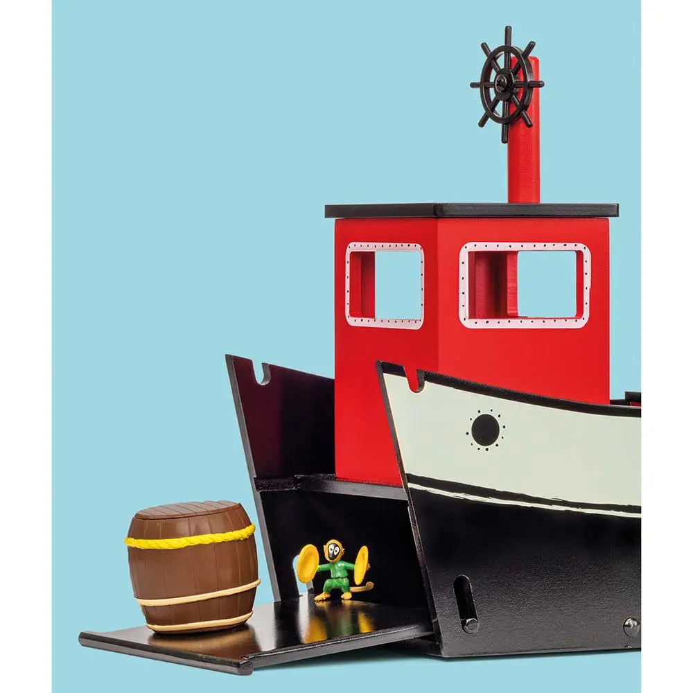 Drewniany statek piracki Podfruwajka Hoppetossa Pippi Langstrumpf, zabawka - Zabawki z Lasu 