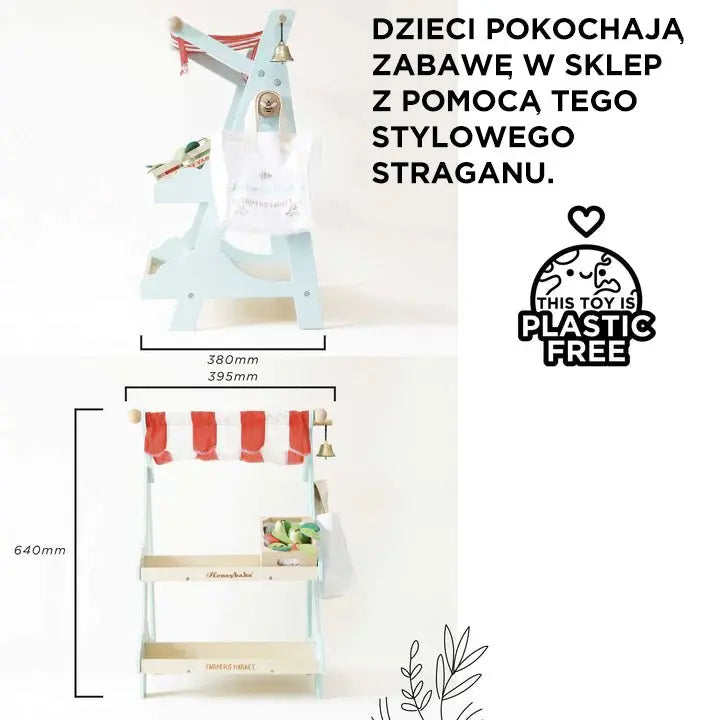 Drewniany stragan, zabawa w sklep supermarket zabawka dla dzieci Le Toy Van - Zabawki z Lasu 
