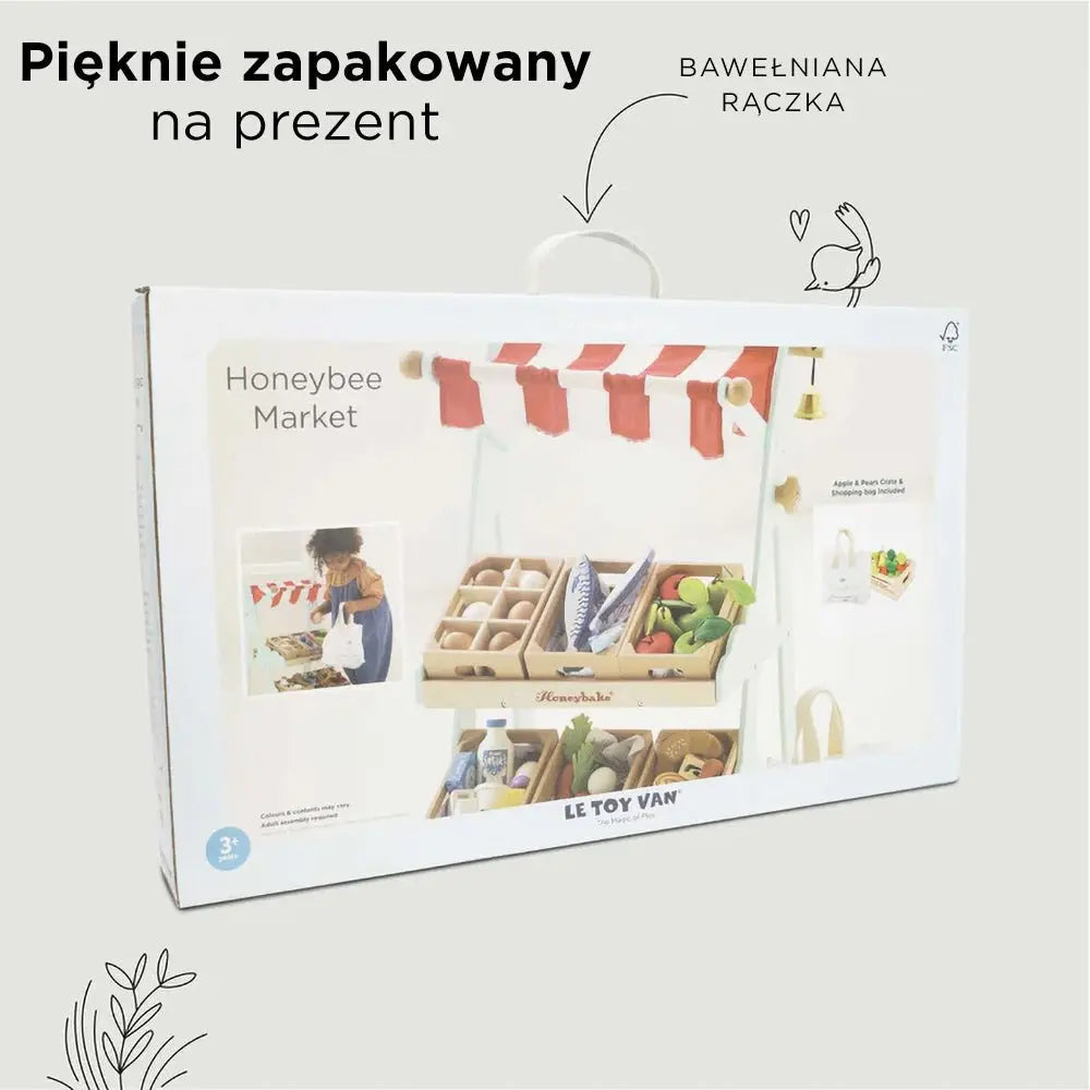 Drewniany stragan, zabawa w sklep supermarket zabawka dla dzieci Le Toy Van - Zabawki z Lasu 