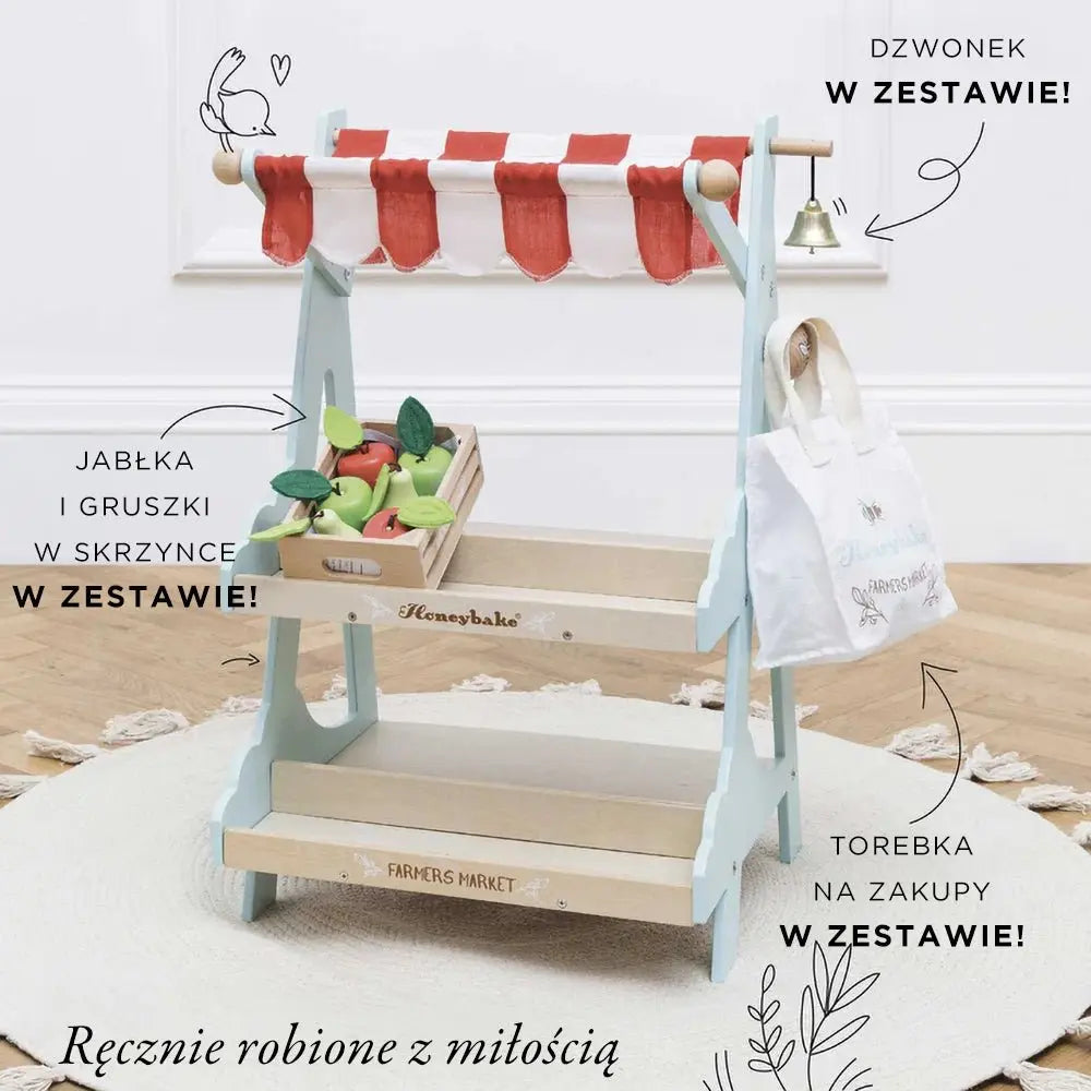 Drewniany stragan, zabawa w sklep supermarket zabawka dla dzieci Le Toy Van - Zabawki z Lasu 