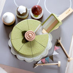 Drewniany tort, układanka, klocki dla dzieci, zabawka, gotowanie, Micki - Zabawki z Lasu 