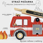 Drewniany wóz strażacki, straż pożarna, zabawka dla dzieci, auto Le Toy Van - Zabawki z Lasu 