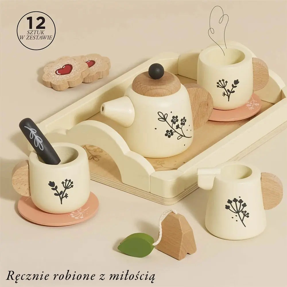 Drewniany zestaw do herbaty akcesoria kuchenne zabawka gotowanie Le Toy Van - Zabawki z Lasu 