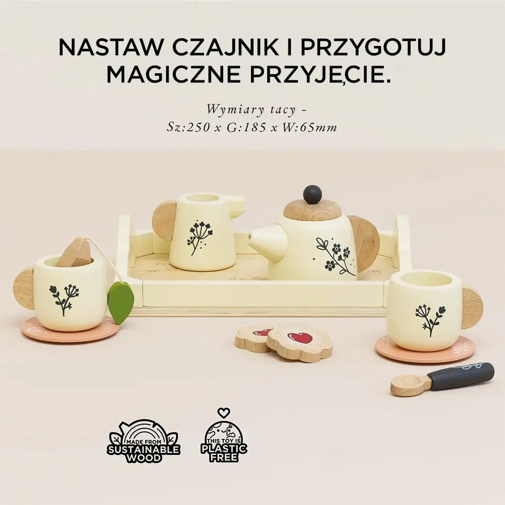 Drewniany zestaw do herbaty akcesoria kuchenne zabawka gotowanie Le Toy Van - Zabawki z Lasu 