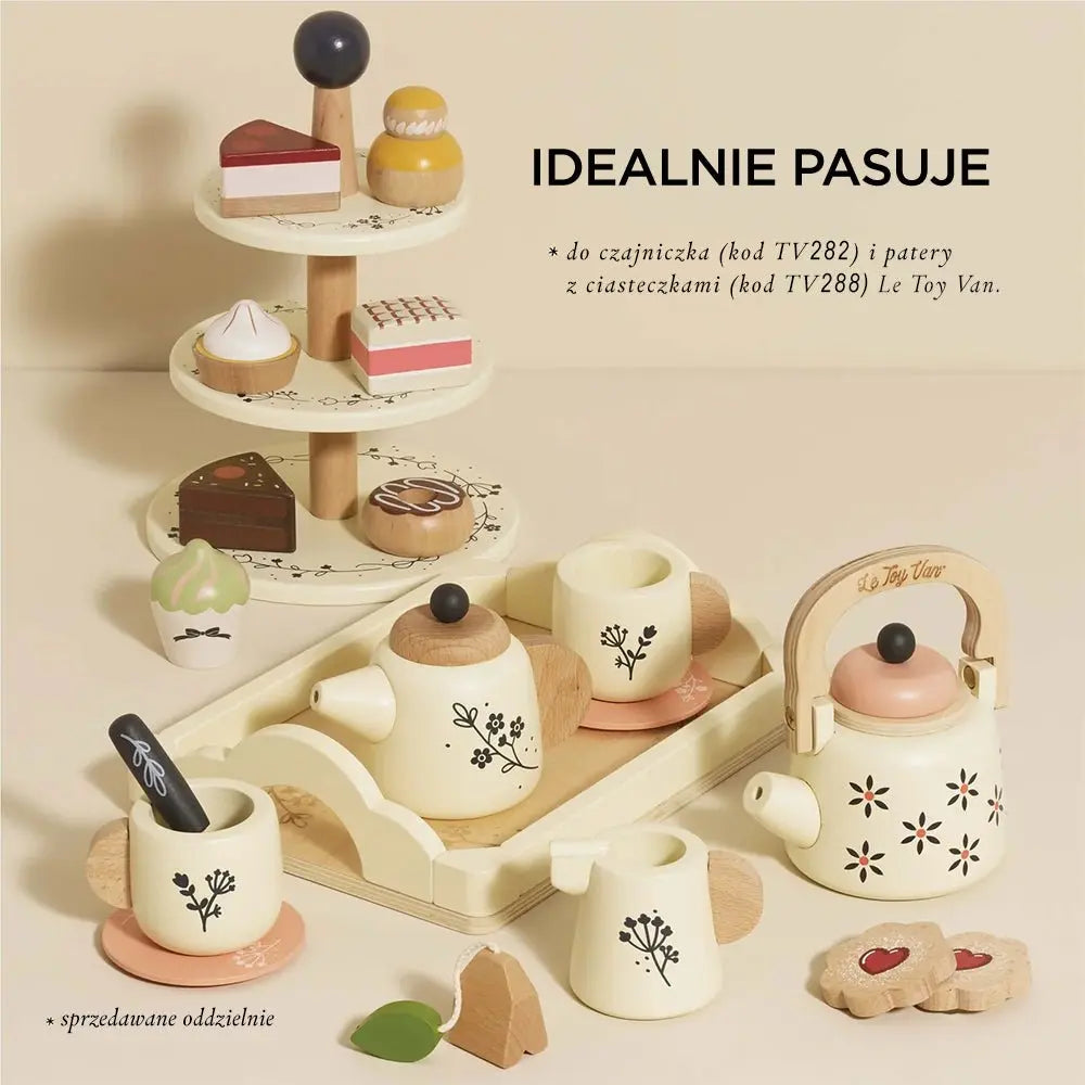 Drewniany zestaw do herbaty akcesoria kuchenne zabawka gotowanie Le Toy Van - Zabawki z Lasu 