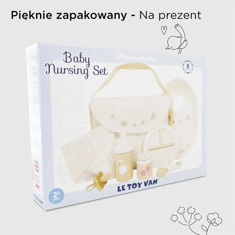 Drewniany zestaw do karmienia lalek, zabawa lalkami, dla dzieci, Le Toy Van - Zabawki z Lasu 