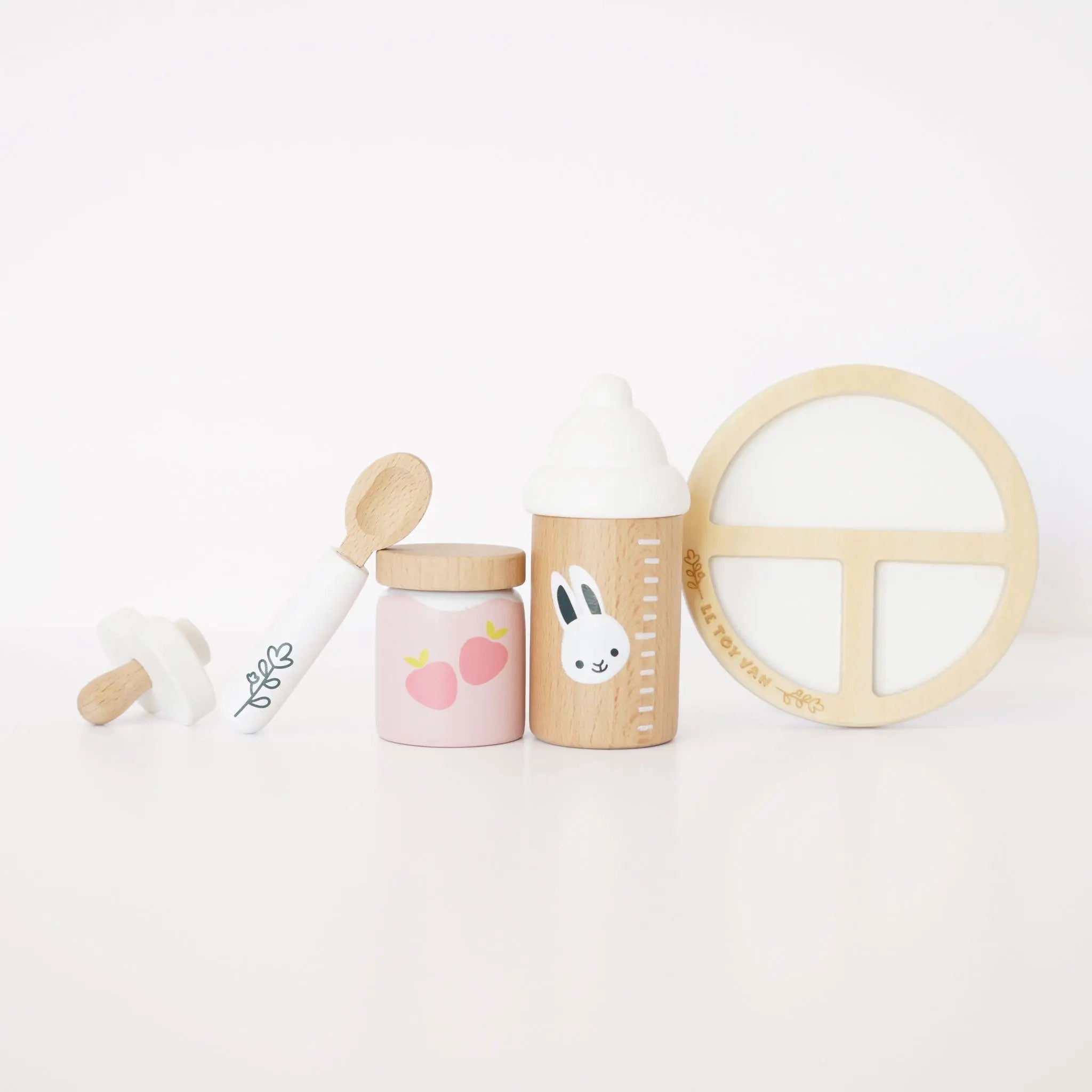 Drewniany zestaw do karmienia lalek, zabawa lalkami, dla dzieci, Le Toy Van - Zabawki z Lasu 