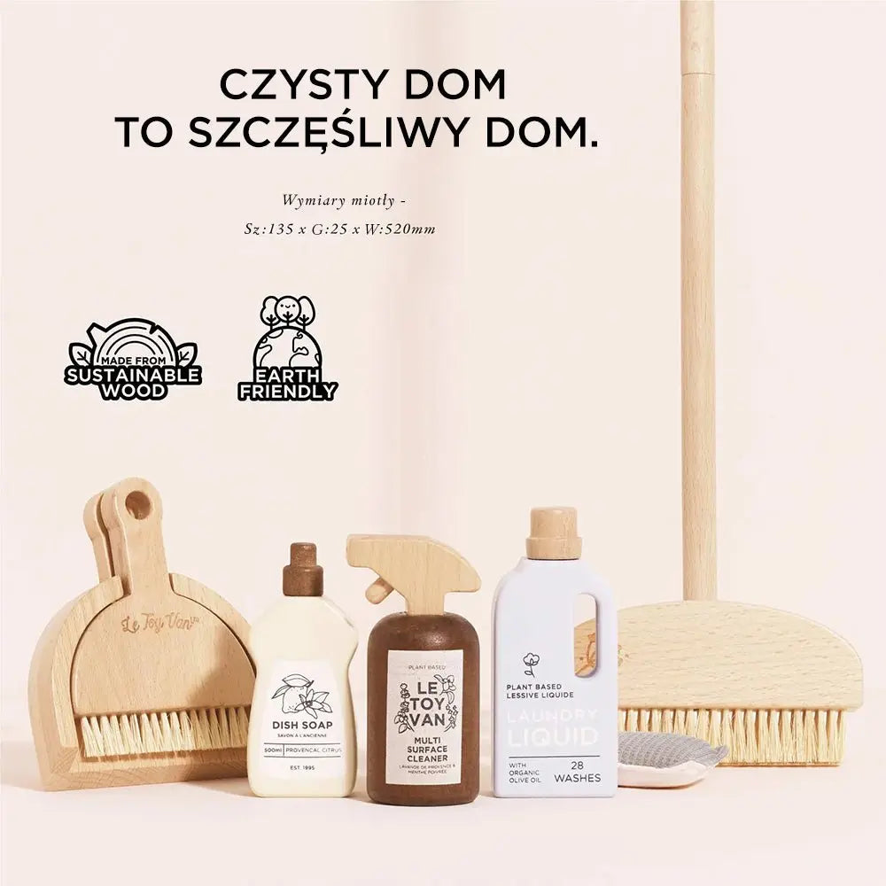 Drewniany zestaw do sprzątania zabawka dla dzieci odgrywanie ról Le Toy Van - Zabawki z Lasu 