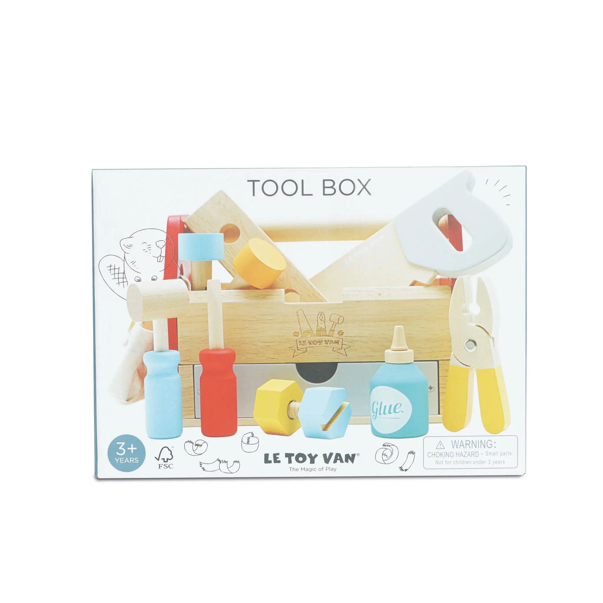 Drewniany zestaw narzędzi, skrzynka z narzędziami, majsterkowicz Le Toy Van - Zabawki z Lasu 