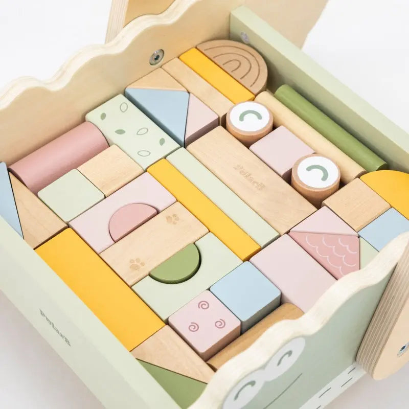 Viga Drewniany Wózek Na Klocki Pchacz