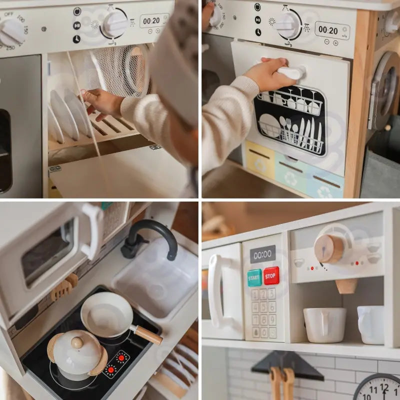 WOOPIE GREEN Drewniana Interaktywna Kuchnia 9w1 z Pralką i Tablicą