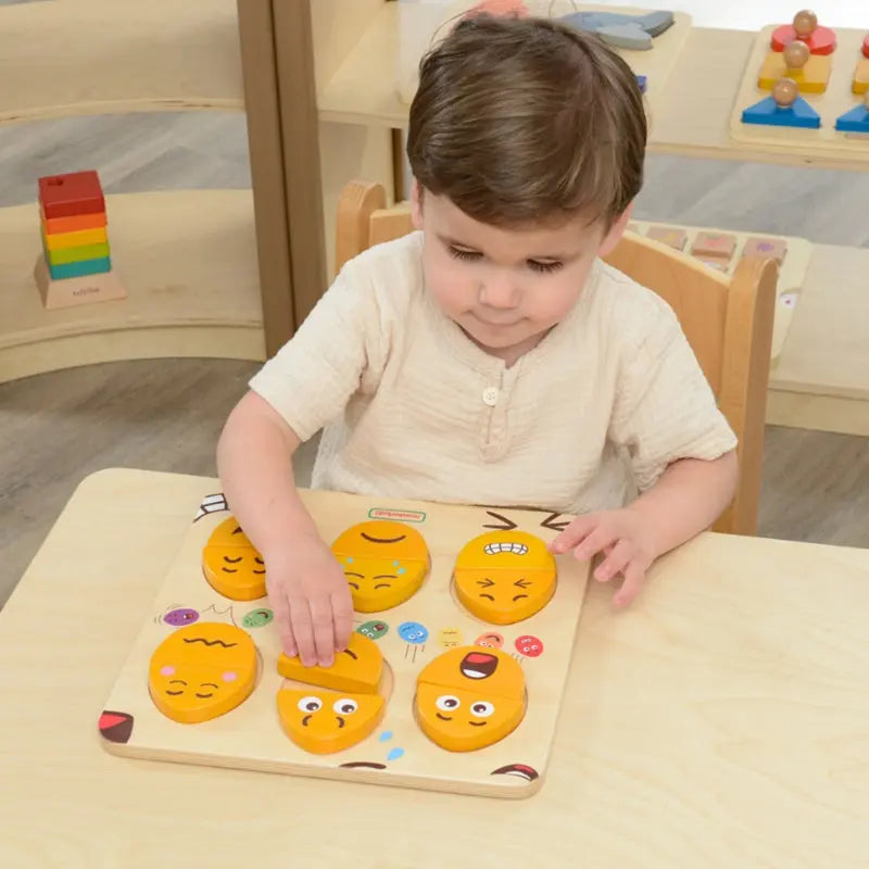 MASTERKIDZ Tablica do Nauki Emocji Drewniane Jajka jaki Humor? Montessori