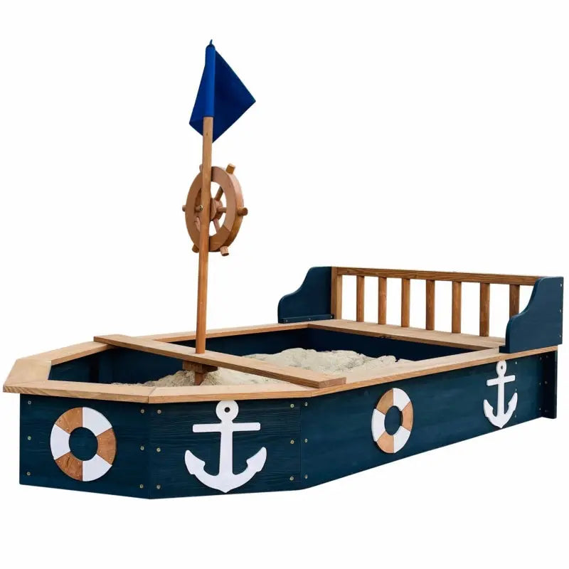 AXI Drewniana Piaskownica Statek Piracki Doris ze Schowkiem + Pokrowiec 153 cm