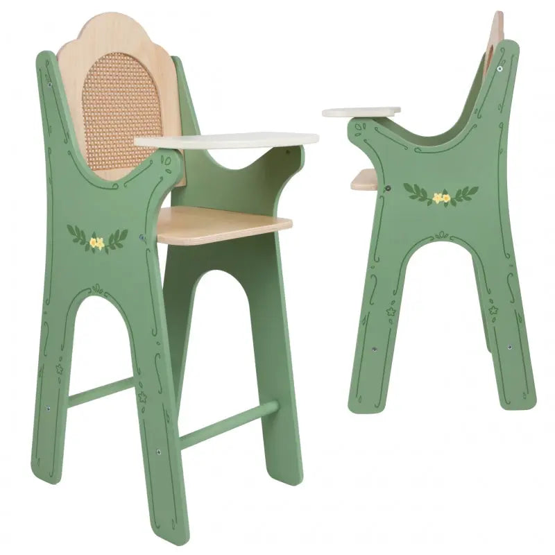 CLASSIC WORLD Drewniane Krzesełko Vintage do Karmienia dla Lalek