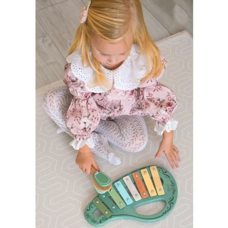 CLASSIC WORLD Drewniany Zestaw Instrumentów Muzycznych Flet Tamburyn Kastaniet Cymbałki