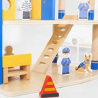 VIGA Drewniany Komisariat Policji Radiowóz 3 poziomy 14 el