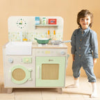 CLASSIC WORLD Drewniana Kuchnia XXL Wielofunkcyjna z Pralką i Akcesoriami