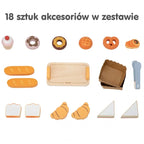 VIGA Drewniana Mini Piekarnia Sklepik Stragan z Wypiekami 16el.
